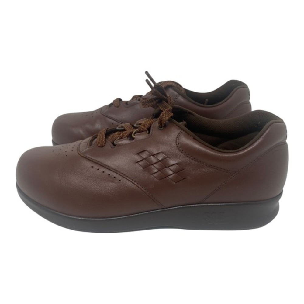 SAS Free Time Shoes Brown Leather Comfort Walking Sneakers Cushioned‎ Women's 8